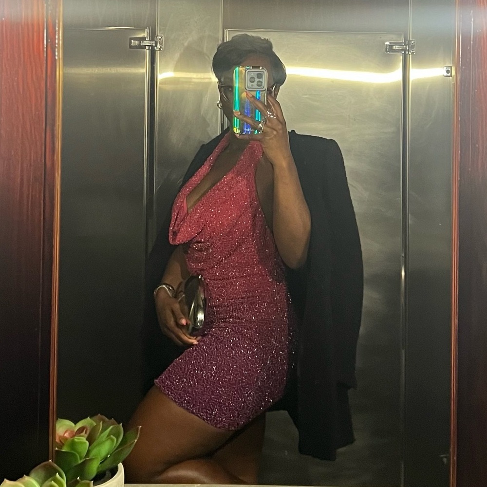 Oh Polly Sparkling Pink Mini Dress